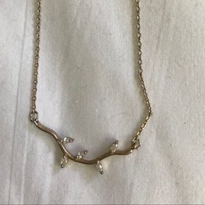 🌸 Gold Rhinestoned Branch Necklace